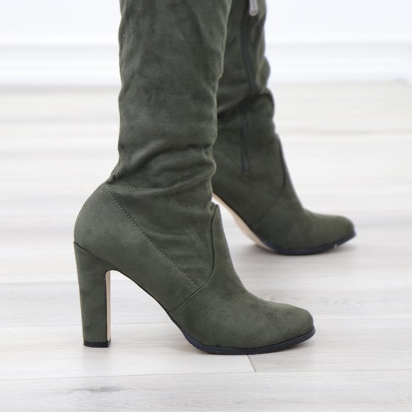 Over Knee High Boots Lace Up Slim Thigh High Heels - Picture 10 of 15